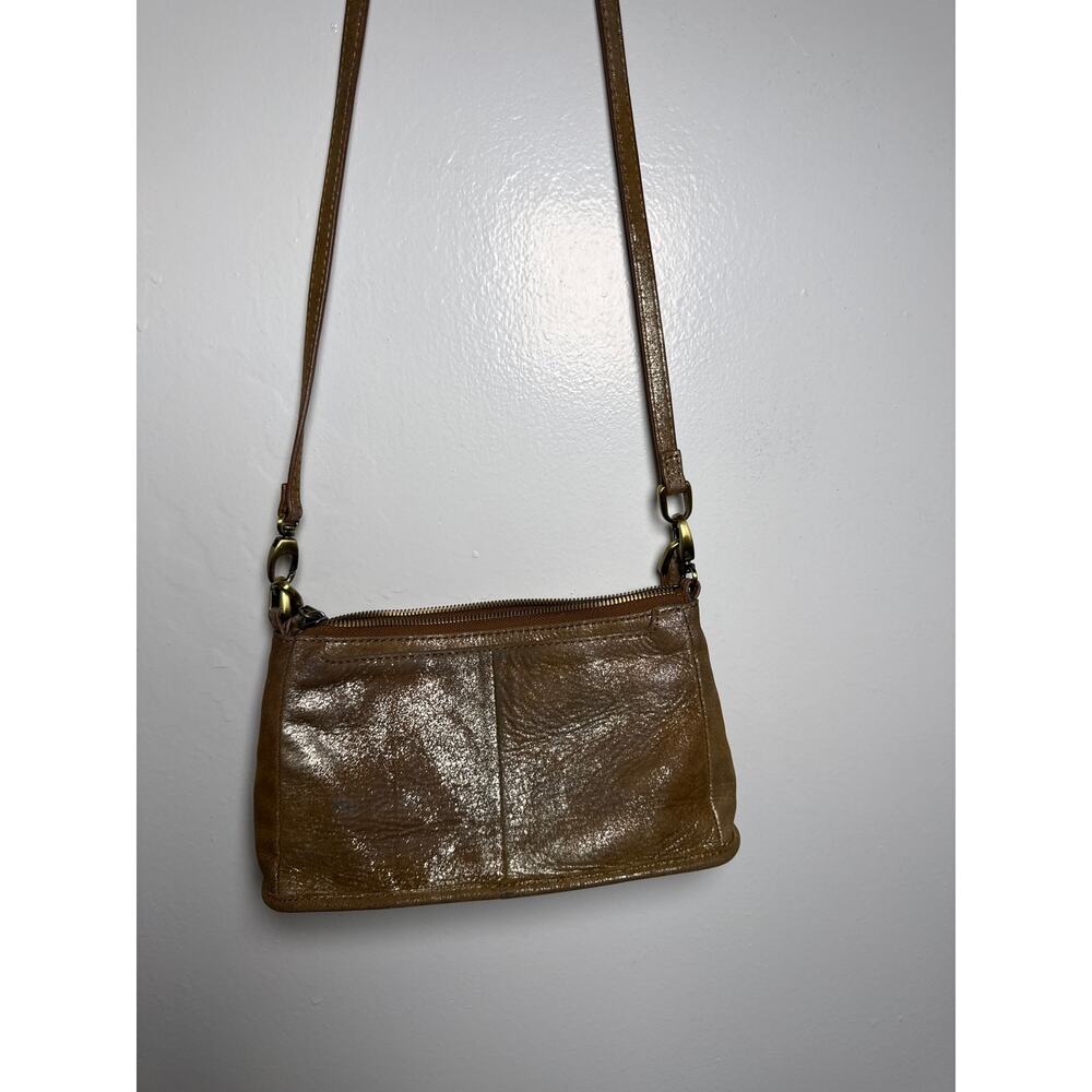 HOBO International Gold Metallic Leather Convertible Crossbody Bag - Picture 8 of 9